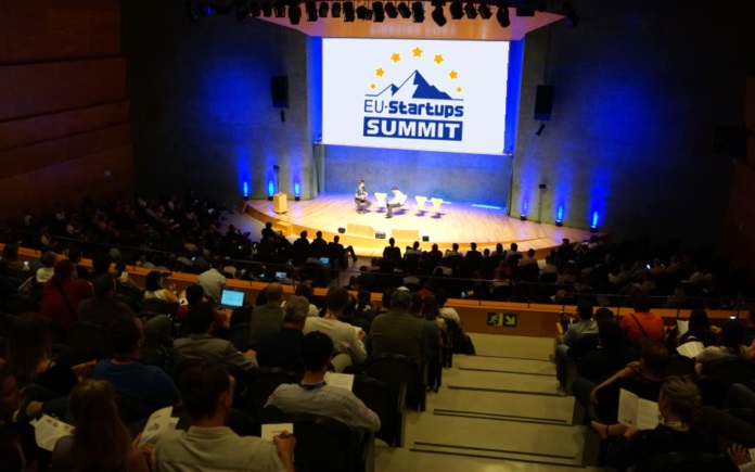 Image of the auditorium where the 2019 EU-Startups Summit is taking place in Barcelona (by @EU_Startups)